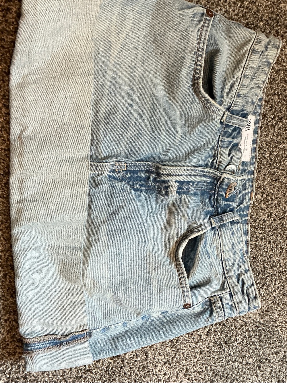 Zara Light Blue Denim Mini Skirt
